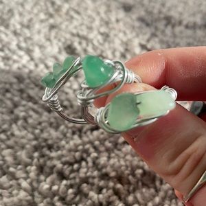 green handmade rings